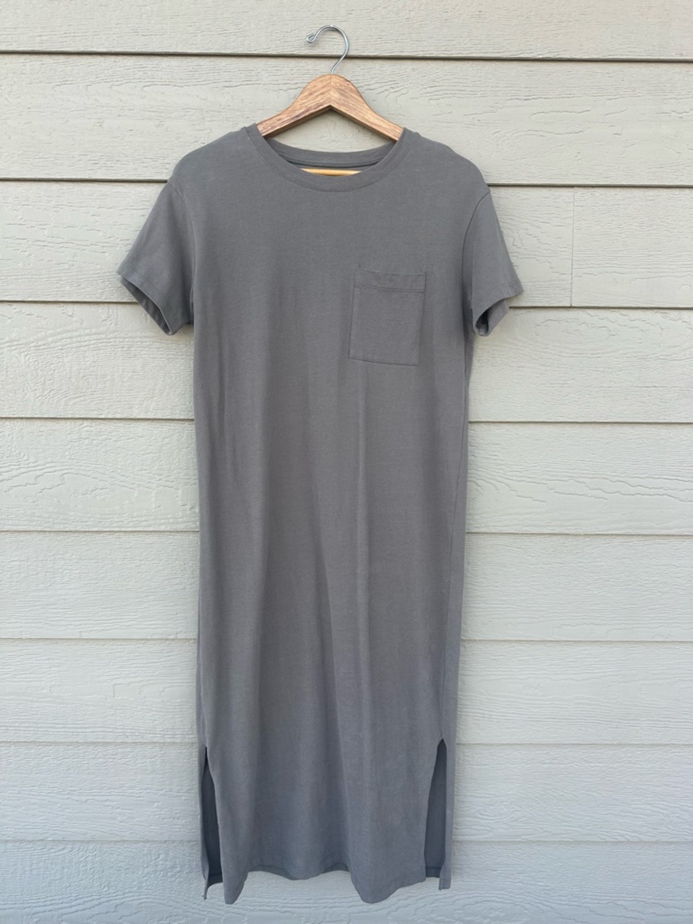 Madewell Gray Cotton Maxi T Shirt Dress Women’s Medium Casual Minimalist - Picture 2 of 6